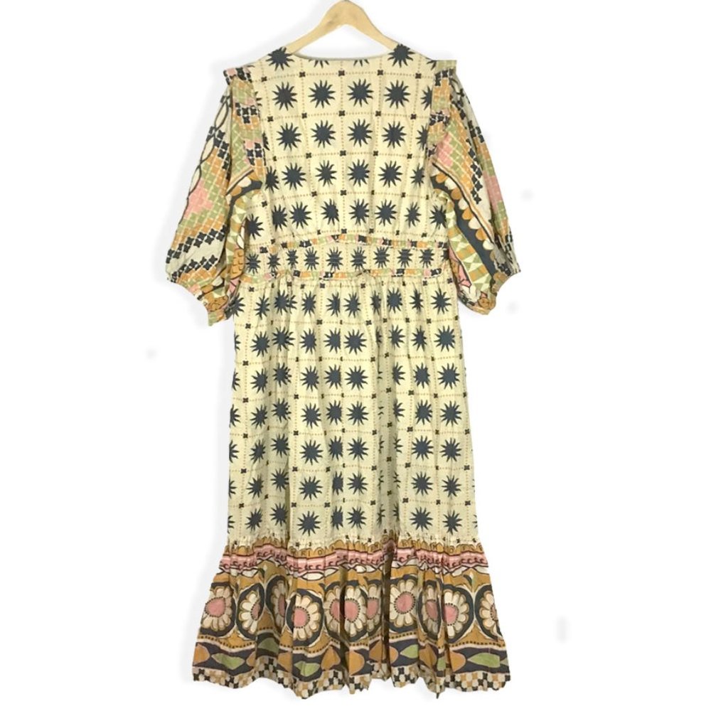 Farm Rio Natural Tropical Sunshine V-neck Maxi Dress - Picture 9 of 15